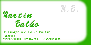 martin balko business card